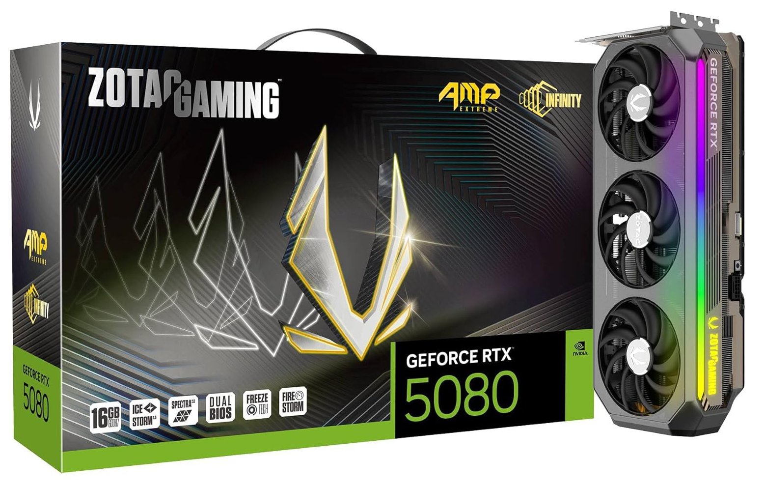 ZOTAC GAMING 索泰 GeForce RTX 5080 AMP Extreme INFINITY 超頻版 16GB GDDR7 顯示卡 (ZT-B50800B-10P)